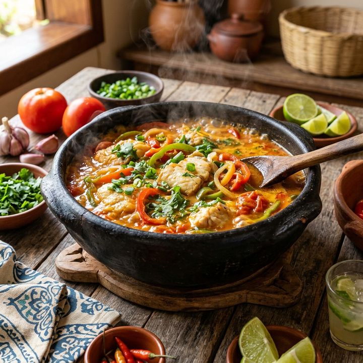 Peixe da Roça Ensopado com Tomate e Coentro