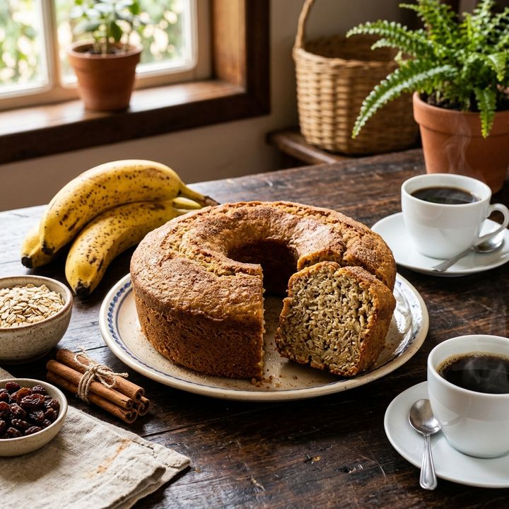 Bolo de Banana da Vovó sem Farinha de Trigo e sem Açúcar