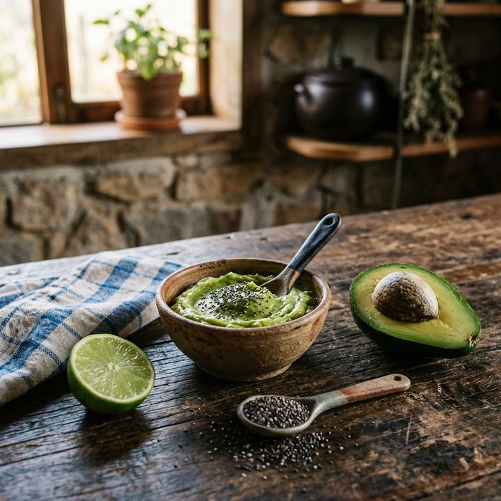 Creme Caseiro de Abacate com Chia Noturno