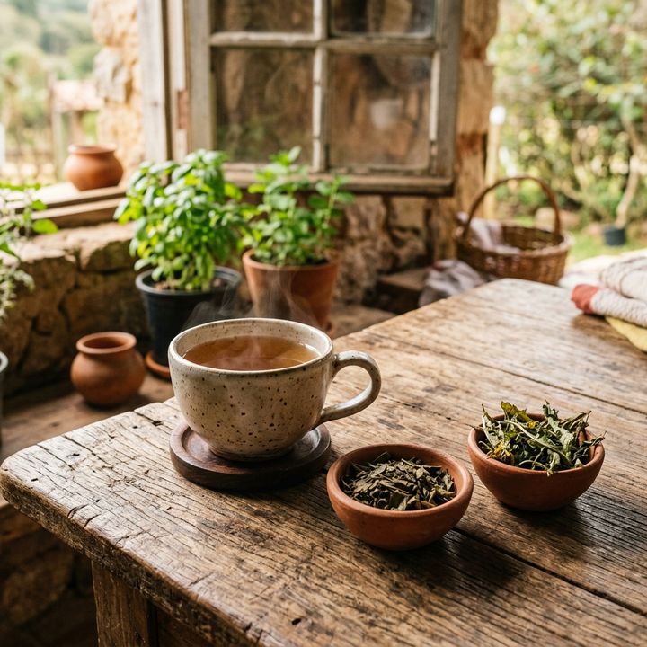 Chá de Canela-de-Velho com Dente-de-Leão