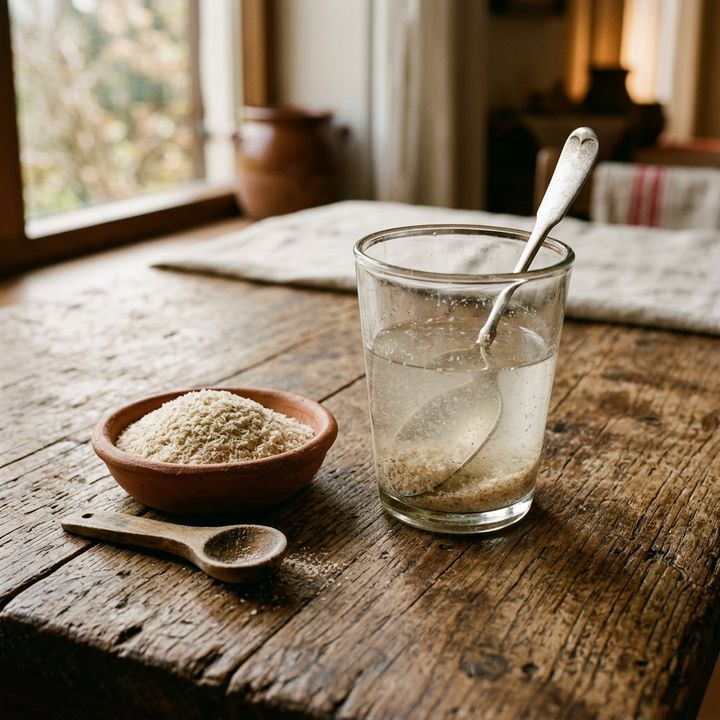 Pó da Vovó de Psyllium com Água Morna