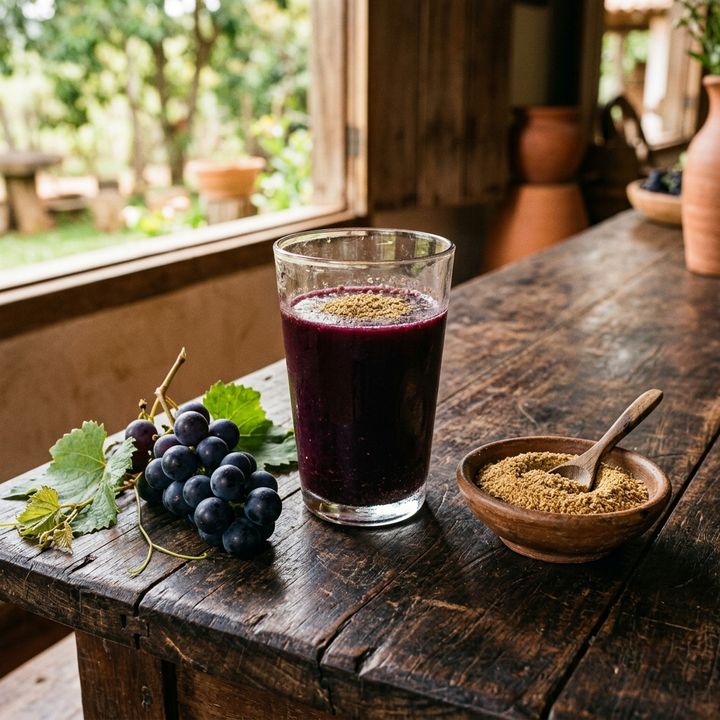 Suco de Uva Integral com Farinha de Linhaça