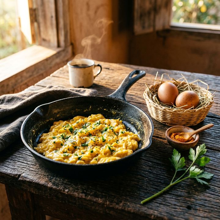 Ovos Mexidos Cremosos da Roça com Cúrcuma