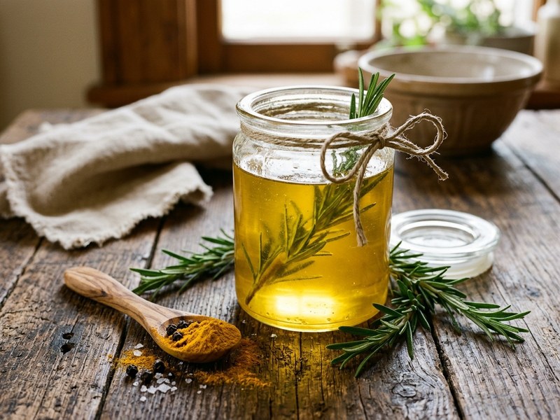 Manteiga Ghee Caseira Dourada com Cúrcuma e Alecrim (Anti-inflamatória)