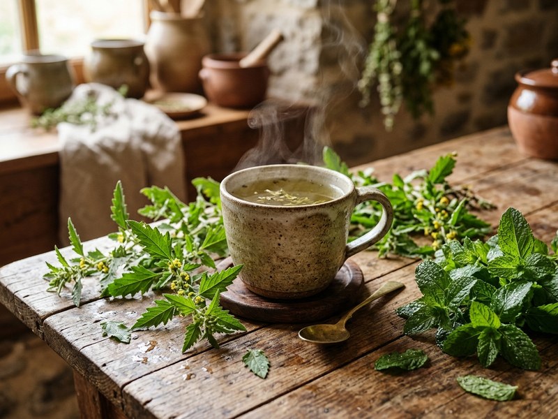 Infusão de Mastruz com Hortelã da Horta